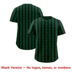 Green Black Thick Stripes Star Pattern Baseball Jersey 7