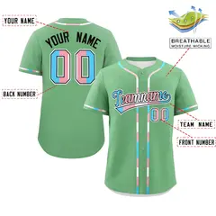 Green Black Transgender Pride Month Classic Baseball Jersey 2