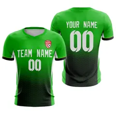 Green Black-White Athletic Sport Soccer Jersey 1