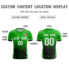 Green Black-White Athletic Sport Soccer Jersey 2