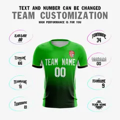 Green Black-White Athletic Sport Soccer Jersey 3