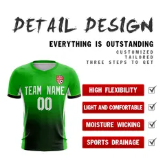 Green Black-White Athletic Sport Soccer Jersey 4