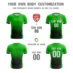 Green Black-White Athletic Sport Soccer Jersey 5