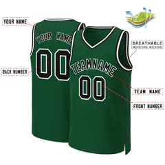 Green Black-White Classic Basketball Jersey 2