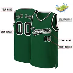 Green Black-White Classic Basketball Jersey 2