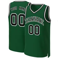 Green Black-White Classic Basketball Jersey 1
