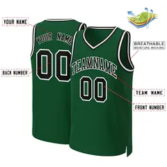 Green Black-White Classic Basketball Jersey 2