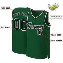 Green Black-White Classic Basketball Jersey 2