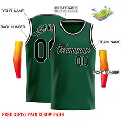 Green Black-White Classic Casual Basketball Jersey 2