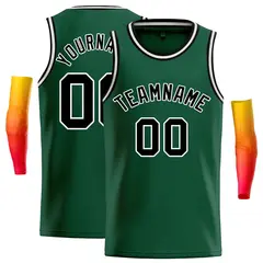 Green Black-White Classic Casual Basketball Jersey