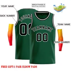 Green Black-White Classic Casual Basketball Jersey 2