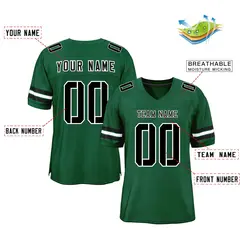 Green Black-White Classic Style Mesh Football Jersey 2