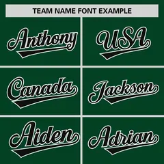 Green Black-White Raglan V-Neck Hockey Jersey 3