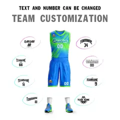 Green Blue-Green Gradient Slash Fashion Basketball Jersey 4