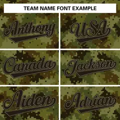 Green Brown-Black Camo Sleeveless Authentic Baseball Jersey 4