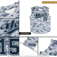 Green Brown-Black Camo Sleeveless Authentic Baseball Jersey 6
