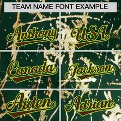 Green Brown Metallic Gold Splatter Baseball Jersey 4