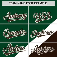 Green Brown Raglan Varsity Full-Snap Letterman Baseball Jacket 3