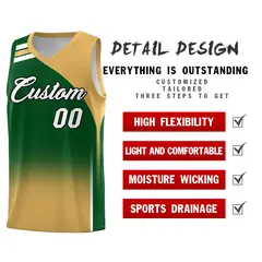 Green Buckskin Brown Gradient Basketball Jersey 2