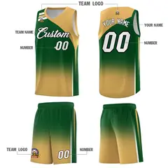 Green Buckskin Brown Gradient Basketball Jersey 5
