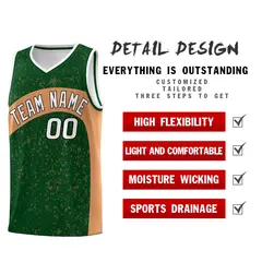 Green Buckskin Brown Irregular Dot Graffiti Basketball Jersey 2
