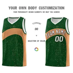Green Buckskin Brown Irregular Dot Graffiti Basketball Jersey 3