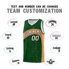 Green Buckskin Brown Irregular Dot Graffiti Basketball Jersey 4