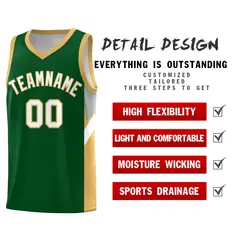Green Buckskin Brown Side Design Basketball Jersey 2