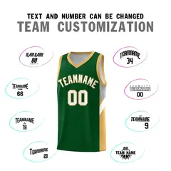 Green Buckskin Brown Side Design Basketball Jersey 4