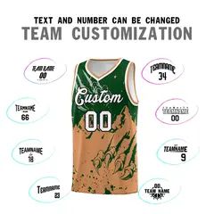 Green Buckskin Brown Snow Mountain Beast Pattern Basketball Jersey 4