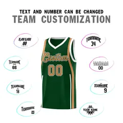 Green Buckskin Brown-White Ribbon Pattern Basketball Kits 4
