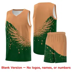 Green Buckskin Brown Wing Pattern Basketball Jersey 7