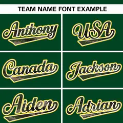 Green Camo Font Authentic Baseball Jersey 3