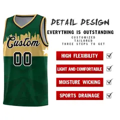 Green City Silhouette Pattern Basketball Uniform Jersey 2