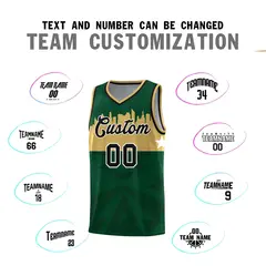 Green City Silhouette Pattern Basketball Uniform Jersey 4