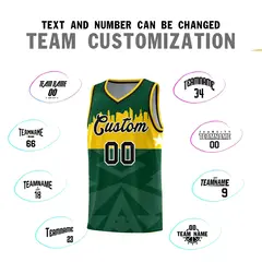 Green City Silhouette Pattern Basketball Uniform Jersey 4