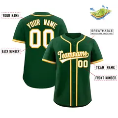 Green Classic Authentic Baseball Jersey 2