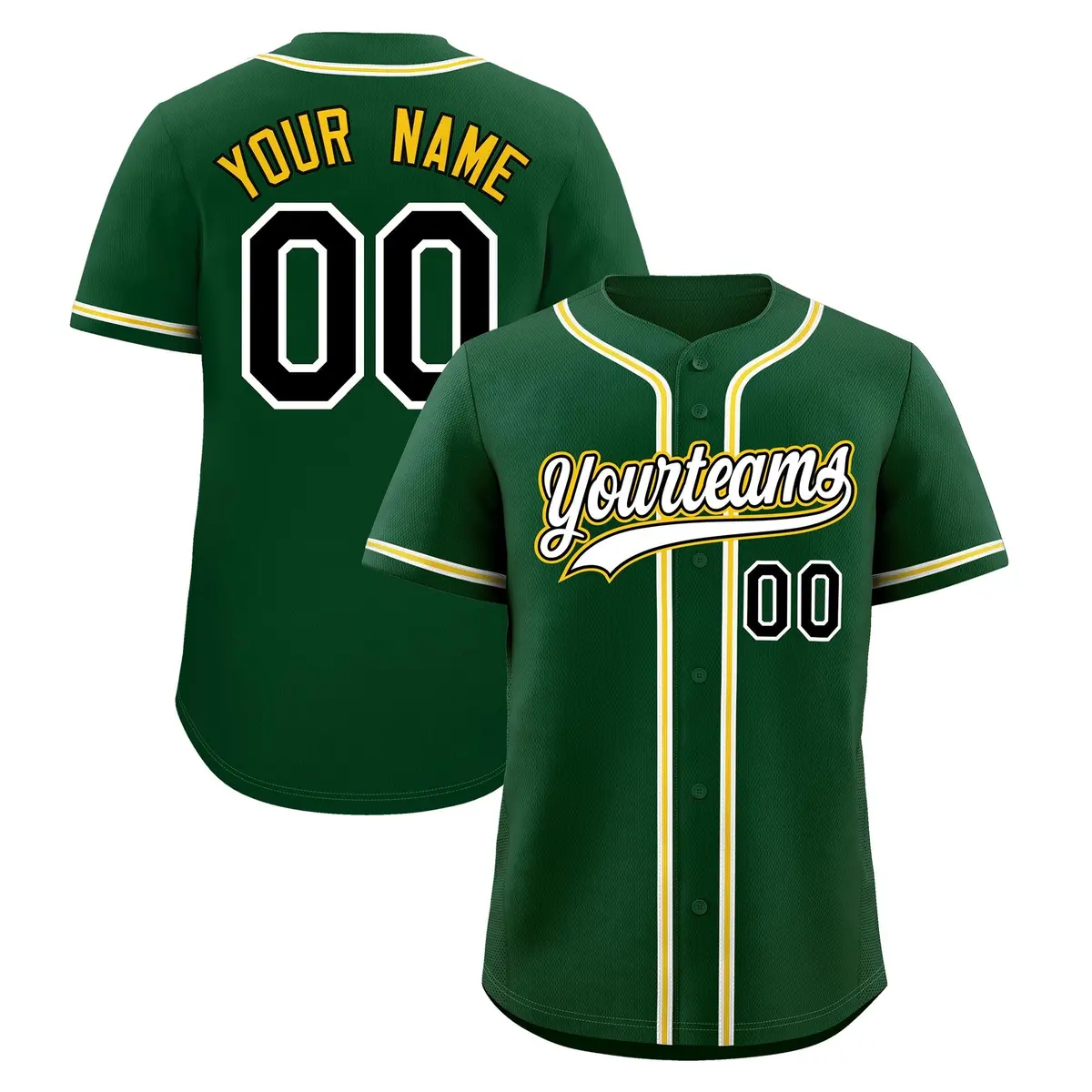 Green Classic Baseball Jersey Moisture-Wicking Team Uniform