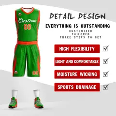 Green Classic Mesh Basketball Jersey 2