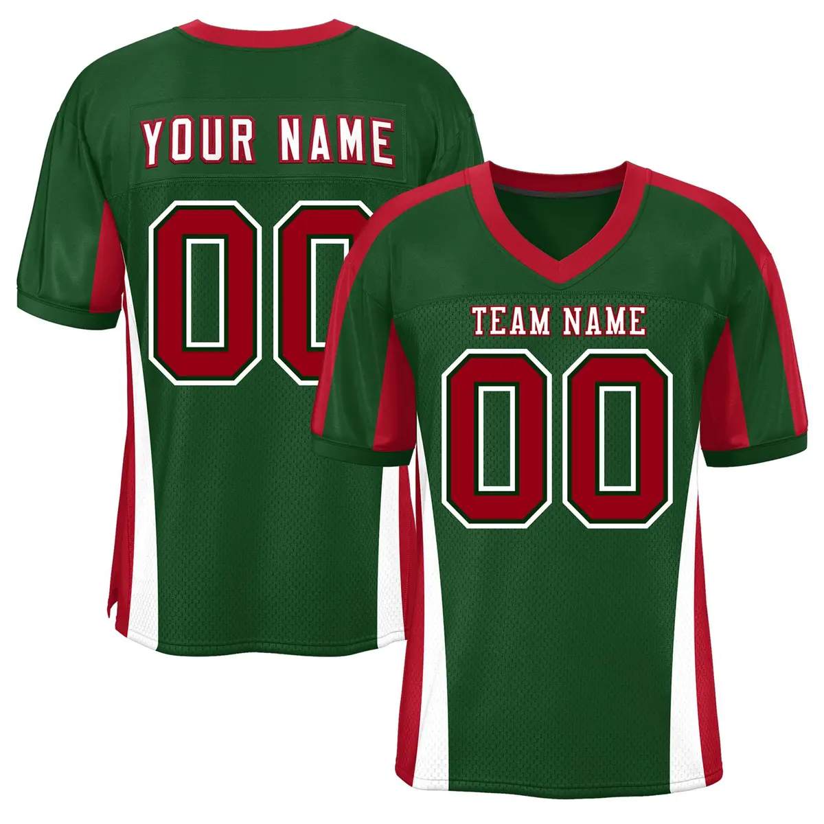 Green Color Block Mesh Authentic Football Jersey