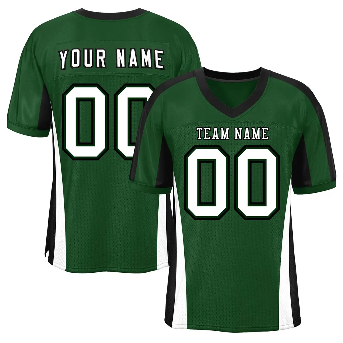 Green Color Block Mesh Authentic Football Jersey