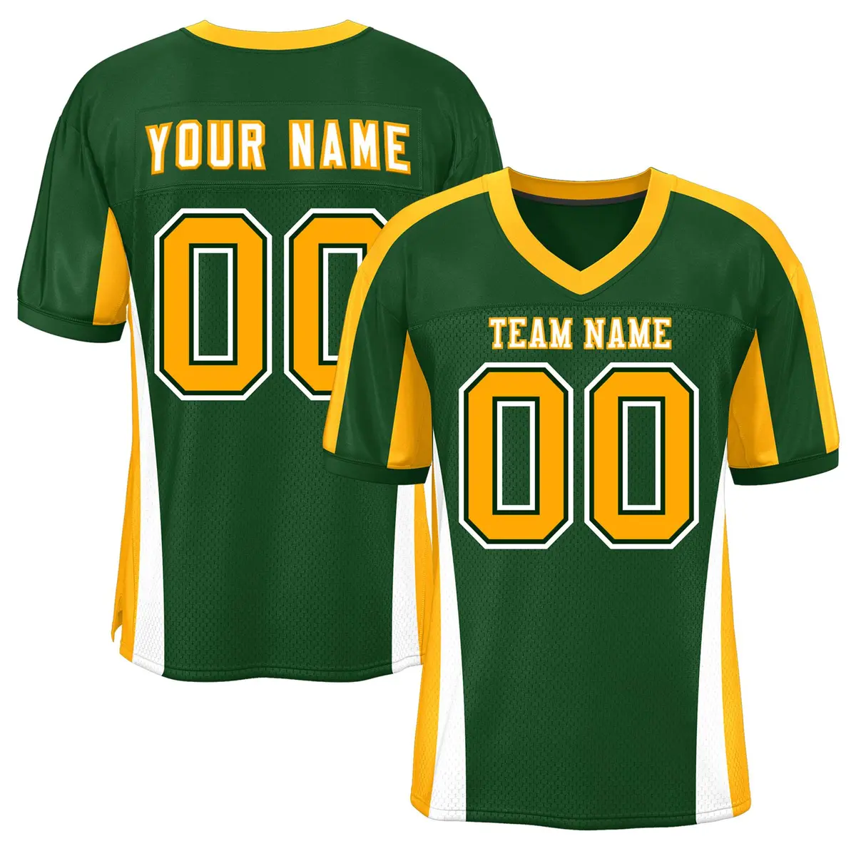 Green Color Block Mesh Authentic Football Jersey