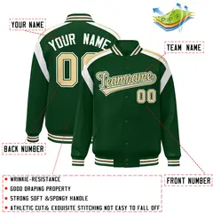 Green Color Block Varsity Letterman Jacket 2