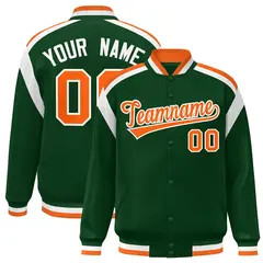 Green Color Block Varsity Letterman Jacket 1