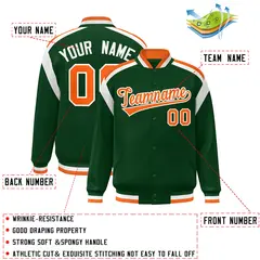 Green Color Block Varsity Letterman Jacket 2