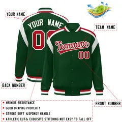 Green Color Block Varsity Letterman Jacket 2