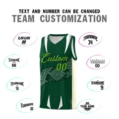 Green Cream Snake Scale Venomous Fang Graffiti Basketball Jersey 4