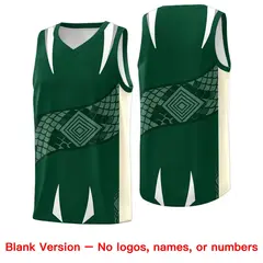 Green Cream Snake Scale Venomous Fang Graffiti Basketball Jersey 6