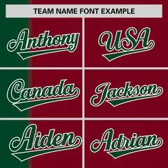 Green Crimson Gradient Stripe Two-Button Softball Jersey 3