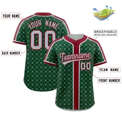 Green Crimson-Gray Plaid Authentic Baseball Jersey 2